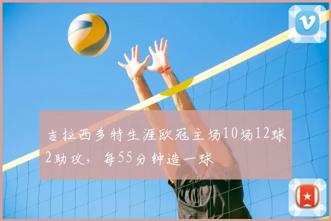 吉拉西多特生涯欧冠主场10场12球2助攻，每55分钟造一球